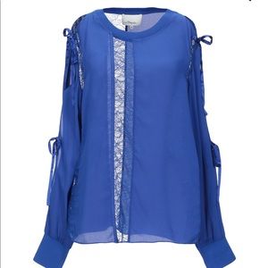 Philip lim 3.1 blue lace silk blouse/ shirt size4